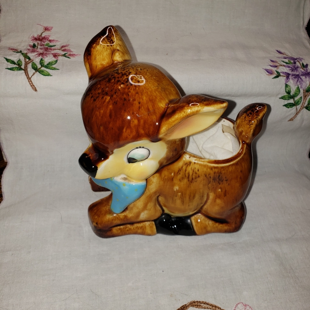 Adorable Vintage Napco Ceramic Fawn Planter